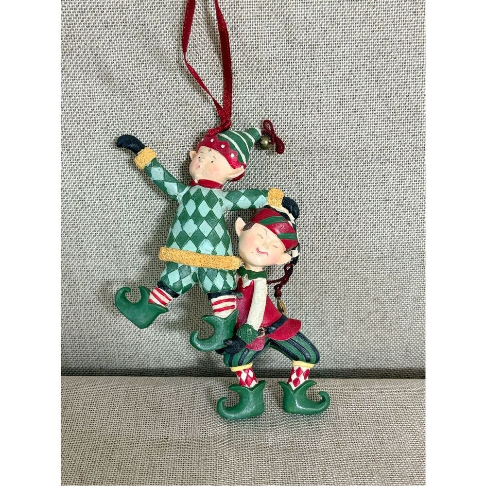 Debbie Mumm Christmas Elf Ornament Vintage Resin Hanging Decor